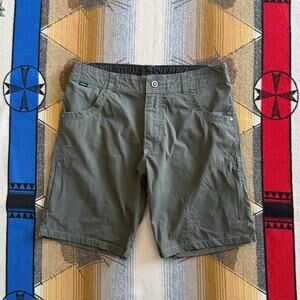Kuhl Mens Cargo Shorts 34 10" Inseam Vintage Patina Dye Green Hiking Outdoor